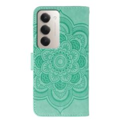 Kryty na mobil | Peňaženkové puzdro Embossing Pattern Mandala zelené – Xiaomi Redmi 15 4G/5G | Kryty na mobil