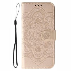 Kryty na mobil | Peňaženkové puzdro Embossing Pattern Mandala zlaté – Xiaomi Redmi 15 4G/5G | Kryty na mobil