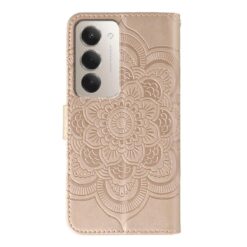 Kryty na mobil | Peňaženkové puzdro Embossing Pattern Mandala zlaté – Xiaomi Redmi 15 4G/5G | Kryty na mobil