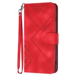 Kryty na mobil | Peňaženkové puzdro Embossing Pattern Square červené – Xiaomi Redmi 15 4G/5G | Kryty na mobil