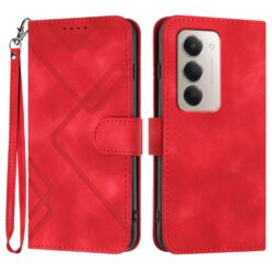 Kryty na mobil | Peňaženkové puzdro Embossing Pattern Square červené – Xiaomi Redmi 15 4G/5G | Kryty na mobil