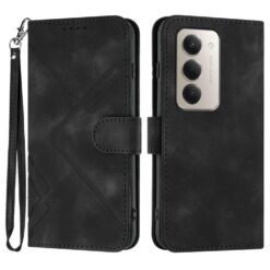 Kryty na mobil | Peňaženkové puzdro Embossing Pattern Square čierne – Xiaomi Redmi 15 4G/5G | Kryty na mobil