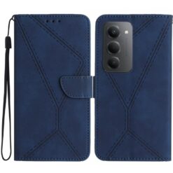 Kryty na mobil | Peňaženkové puzdro Embossing Pattern Stitchy modré – Xiaomi Redmi 15 4G/5G | Kryty na mobil