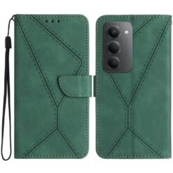 Kryty na mobil | Peňaženkové puzdro Embossing Pattern Stitchy zelené – Xiaomi Redmi 15 4G/5G | Kryty na mobil