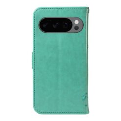 Kryty na mobil | Peňaženkové puzdro Embossing Pattern Strom a mačka zelené – Google Pixel 10 / Pixel 10 Pro | Kryty na mobil