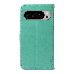 Kryty na mobil | Peňaženkové puzdro Embossing Pattern Strom a mačka zelené – Google Pixel 10 Pro XL | Kryty na mobil