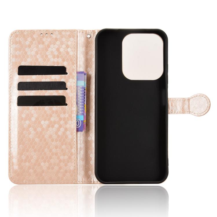 Peňaženkové puzdro Honeycomb Dot Texture Case zlaté – Xiaomi Redmi 15C | Kryty na mobil Kryty na mobil | Peňaženkové puzdro Honeycomb Dot Texture Case zlaté – Xiaomi Redmi 15C | Kryty na mobil