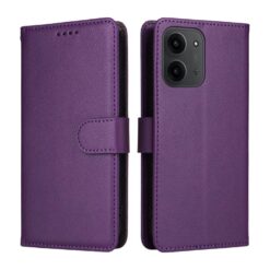 Kryty na mobil | Peňaženkové puzdro Litchi fialové – Xiaomi Redmi 15C | Kryty na mobil