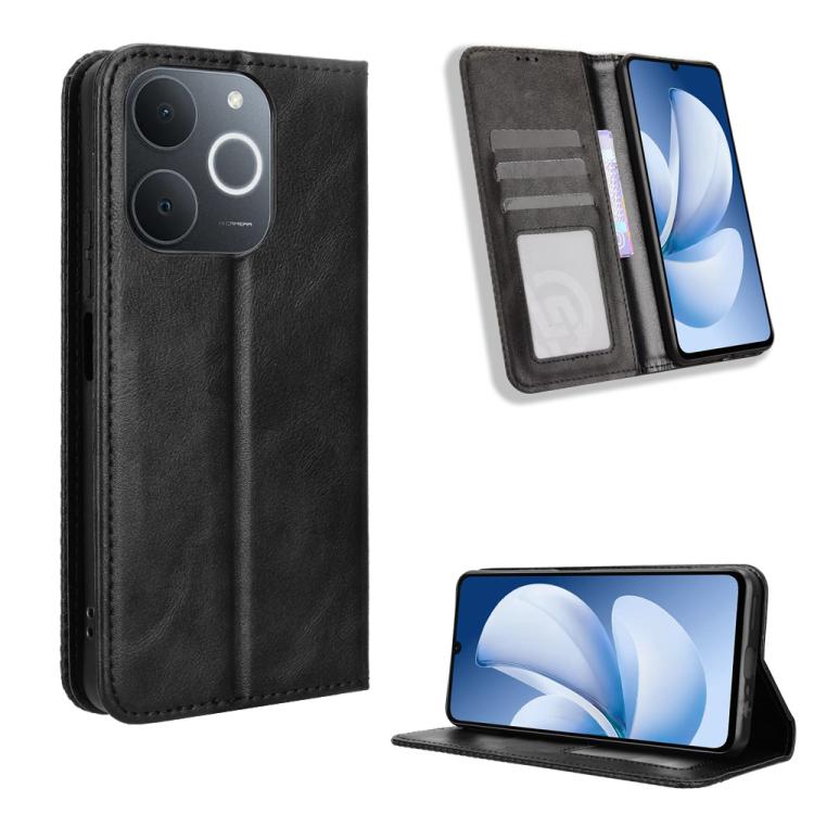 Peňaženkové puzdro Retro Leather čierne – Realme Note 70T | Kryty na mobil Kryty na mobil | Peňaženkové puzdro Retro Leather čierne – Realme Note 70T | Kryty na mobil