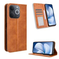 Peňaženkové puzdro Retro Leather hnedé – Realme Note 70T | Kryty na mobil Kryty na mobil | Peňaženkové puzdro Retro Leather hnedé – Realme Note 70T | Kryty na mobil