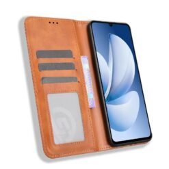 Peňaženkové puzdro Retro Leather hnedé – Realme Note 70T | Kryty na mobil Kryty na mobil | Peňaženkové puzdro Retro Leather hnedé – Realme Note 70T | Kryty na mobil