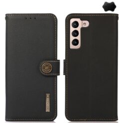 Kryty na mobil | Kožené puzdro Khazneh Business case čierne – Samsung Galaxy S25 FE | Kryty na mobil