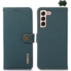 Kryty na mobil | Kožené puzdro Khazneh Business case zelené – Samsung Galaxy S25 FE | Kryty na mobil