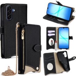 Kryty na mobil | Peňaženkové puzdro Chain Wallet Case čierne – Samsung Galaxy A17 5G | Kryty na mobil