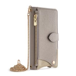 Kryty na mobil | Peňaženkové puzdro Chain Wallet Case sivé – Samsung Galaxy A17 5G | Kryty na mobil