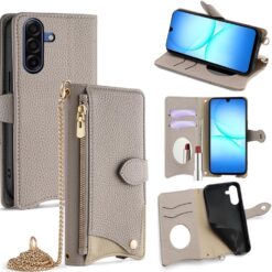 Kryty na mobil | Peňaženkové puzdro Chain Wallet Case sivé – Samsung Galaxy A17 5G | Kryty na mobil