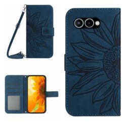 Kryty na mobil | Peňaženkové puzdro Embossing Pattern Kvet modré – T Phone 3 | Kryty na mobil