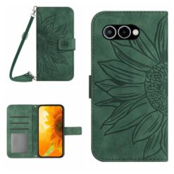 Kryty na mobil | Peňaženkové puzdro Embossing Pattern Kvet zelené – T Phone 3 | Kryty na mobil