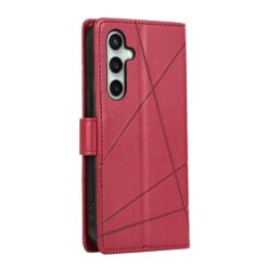 Kryty na mobil | Peňaženkové puzdro Embossing Pattern Line červené – Samsung Galaxy S25 FE | Kryty na mobil