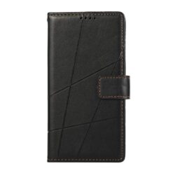 Kryty na mobil | Peňaženkové puzdro Embossing Pattern Line čierne – Samsung Galaxy S25 FE | Kryty na mobil