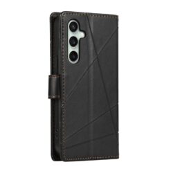 Kryty na mobil | Peňaženkové puzdro Embossing Pattern Line čierne – Samsung Galaxy S25 FE | Kryty na mobil