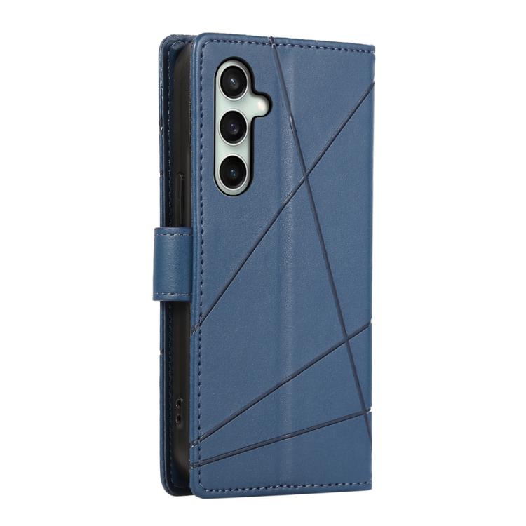 Peňaženkové puzdro Embossing Pattern Line modré – Samsung Galaxy S25 FE | Kryty na mobil Kryty na mobil | Peňaženkové puzdro Embossing Pattern Line modré – Samsung Galaxy S25 FE | Kryty na mobil