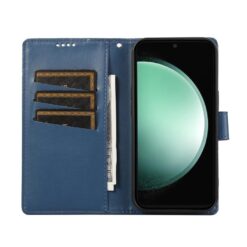 Peňaženkové puzdro Embossing Pattern Line modré – Samsung Galaxy S25 FE | Kryty na mobil Kryty na mobil | Peňaženkové puzdro Embossing Pattern Line modré – Samsung Galaxy S25 FE | Kryty na mobil