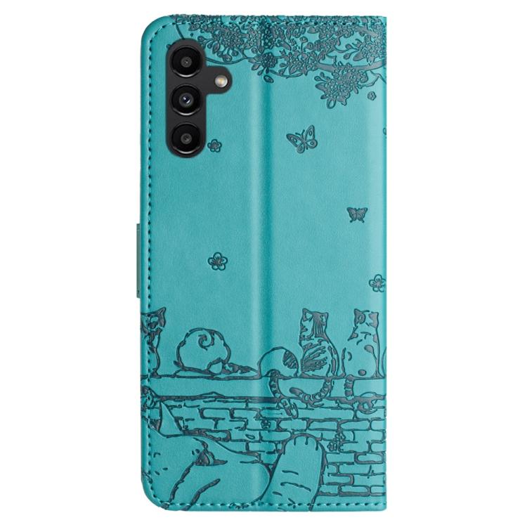 Peňaženkové puzdro Embossing Pattern Mačky modré – Samsung Galaxy S25 FE | Kryty na mobil Kryty na mobil | Peňaženkové puzdro Embossing Pattern Mačky modré – Samsung Galaxy S25 FE | Kryty na mobil