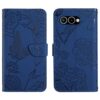 Kryty na mobil | Peňaženkové puzdro Embossing Pattern Motýľ a ruže čierne – T Phone 3 | Kryty na mobil