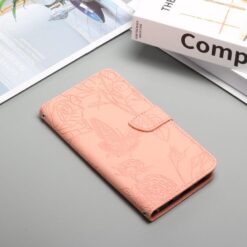 Peňaženkové puzdro Embossing Pattern Motýľ a ruže ružové – T Phone 3 | Kryty na mobil Kryty na mobil | Peňaženkové puzdro Embossing Pattern Motýľ a ruže ružové – T Phone 3 | Kryty na mobil
