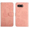 Kryty na mobil | Peňaženkové puzdro Embossing Pattern Motýľ a ruže modré – T Phone 3 | Kryty na mobil