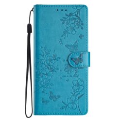 Kryty na mobil | Peňaženkové puzdro Embossing Pattern Motýľ modré – Samsung Galaxy S25 FE | Kryty na mobil