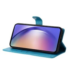 Kryty na mobil | Peňaženkové puzdro Embossing Pattern Motýľ modré – Samsung Galaxy S25 FE | Kryty na mobil