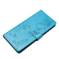 Kryty na mobil | Peňaženkové puzdro Embossing Pattern Motýľ modré – Samsung Galaxy S25 FE | Kryty na mobil
