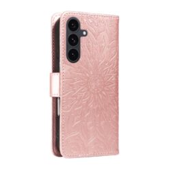 Kryty na mobil | Peňaženkové puzdro Embossing Pattern Slnečnica bledoružové – Samsung Galaxy S25 FE | Kryty na mobil
