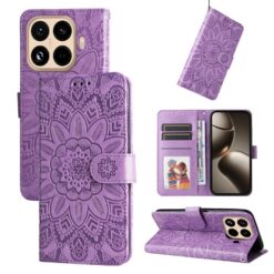 Peňaženkové puzdro Embossing Pattern Slnečnica fialové – Xiaomi 15T Pro | Kryty na mobil Kryty na mobil | Peňaženkové puzdro Embossing Pattern Slnečnica fialové – Xiaomi 15T Pro | Kryty na mobil