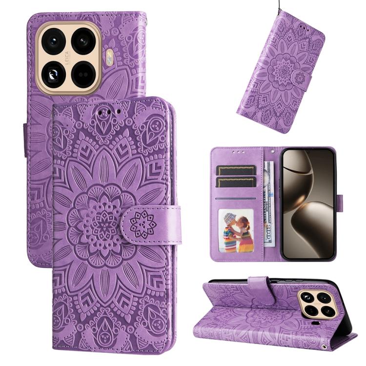 Peňaženkové puzdro Embossing Pattern Slnečnica fialové – Xiaomi 15T Pro | Kryty na mobil Kryty na mobil | Peňaženkové puzdro Embossing Pattern Slnečnica fialové – Xiaomi 15T Pro | Kryty na mobil