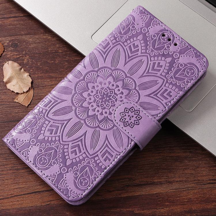 Peňaženkové puzdro Embossing Pattern Slnečnica fialové – Xiaomi Poco C85 | Kryty na mobil Kryty na mobil | Peňaženkové puzdro Embossing Pattern Slnečnica fialové – Xiaomi Poco C85 | Kryty na mobil
