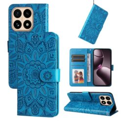 Kryty na mobil | Peňaženkové puzdro Embossing Pattern Slnečnica modré – Xiaomi 15T | Kryty na mobil