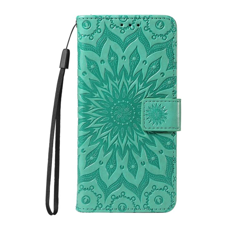 Peňaženkové puzdro Embossing Pattern Slnečnica zelené – Samsung Galaxy S25 FE | Kryty na mobil Kryty na mobil | Peňaženkové puzdro Embossing Pattern Slnečnica zelené – Samsung Galaxy S25 FE | Kryty na mobil
