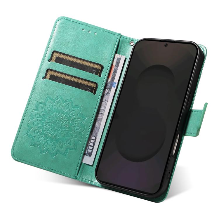 Peňaženkové puzdro Embossing Pattern Slnečnica zelené – Samsung Galaxy S25 FE | Kryty na mobil Kryty na mobil | Peňaženkové puzdro Embossing Pattern Slnečnica zelené – Samsung Galaxy S25 FE | Kryty na mobil