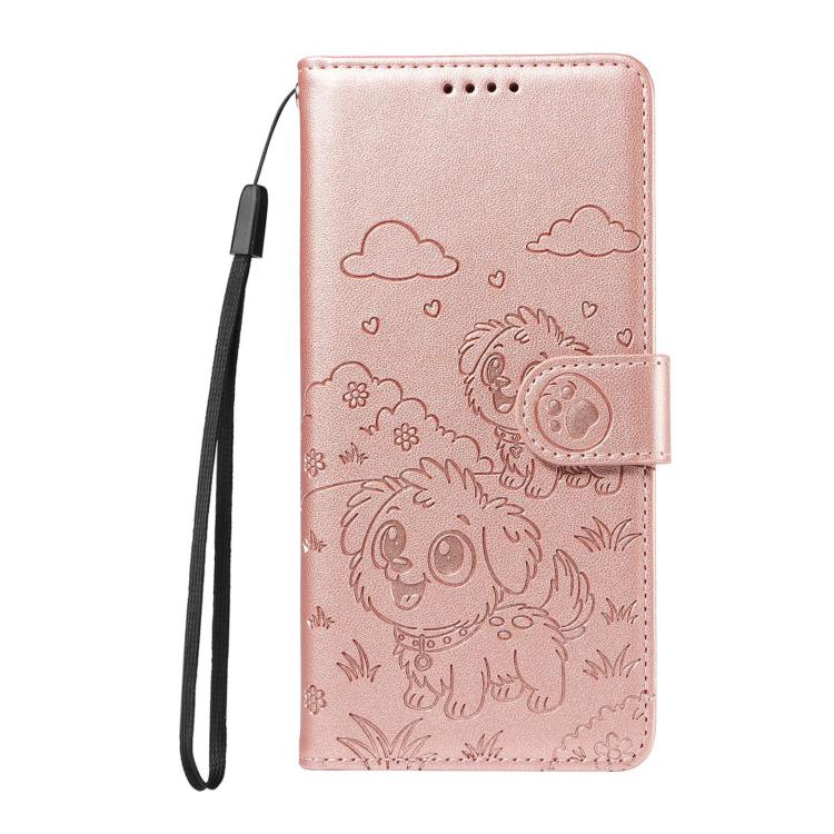 Peňaženkové puzdro Embossing Pattern Šteniatko ružové – Samsung Galaxy S25 FE | Kryty na mobil Kryty na mobil | Peňaženkové puzdro Embossing Pattern Šteniatko ružové – Samsung Galaxy S25 FE | Kryty na mobil