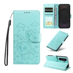 Peňaženkové puzdro Embossing Pattern Šteniatko zelené – Samsung Galaxy S25 FE | Kryty na mobil Kryty na mobil | Peňaženkové puzdro Embossing Pattern Šteniatko zelené – Samsung Galaxy S25 FE | Kryty na mobil