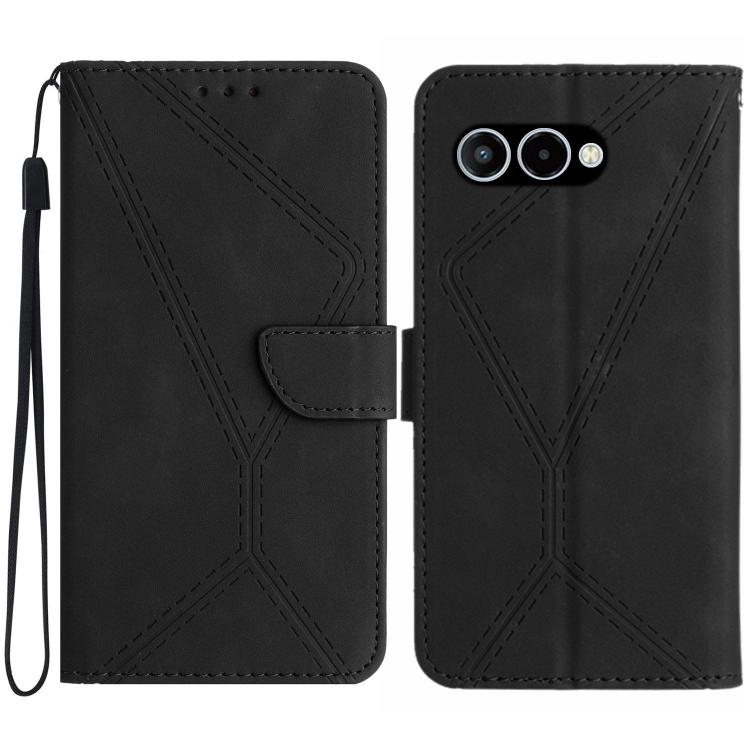 Peňaženkové puzdro Embossing Pattern Stitchy case čierne – T Phone 3 | Kryty na mobil Kryty na mobil | Peňaženkové puzdro Embossing Pattern Stitchy case čierne – T Phone 3 | Kryty na mobil