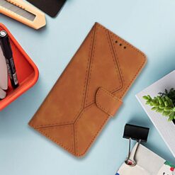 Peňaženkové puzdro Embossing Pattern Stitchy case hnedé – T Phone 3 | Kryty na mobil Kryty na mobil | Peňaženkové puzdro Embossing Pattern Stitchy case hnedé – T Phone 3 | Kryty na mobil