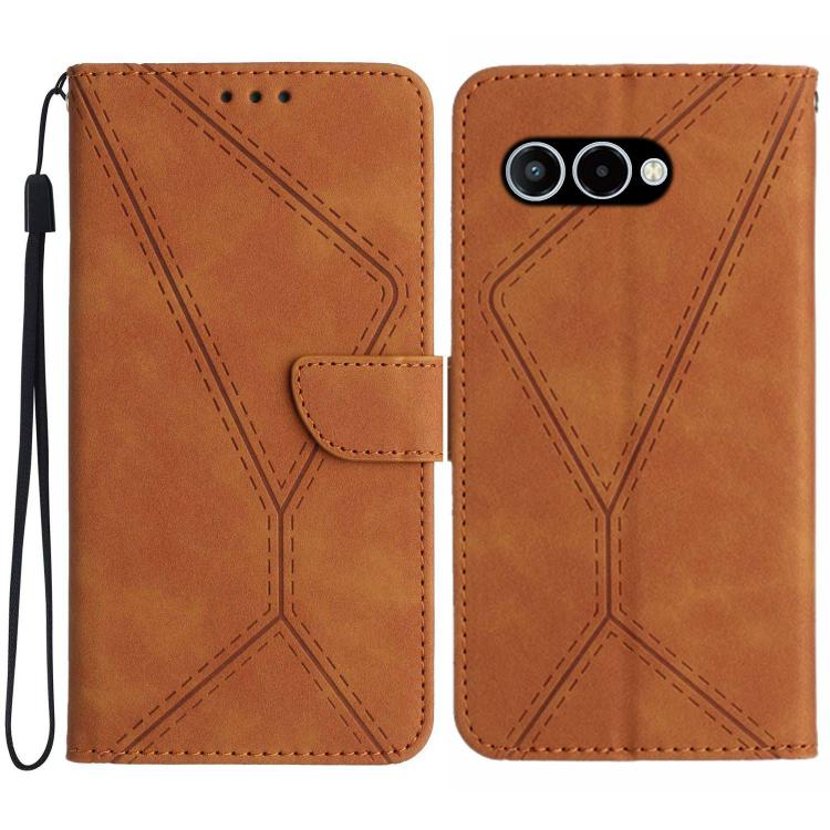 Peňaženkové puzdro Embossing Pattern Stitchy case hnedé – T Phone 3 | Kryty na mobil Kryty na mobil | Peňaženkové puzdro Embossing Pattern Stitchy case hnedé – T Phone 3 | Kryty na mobil