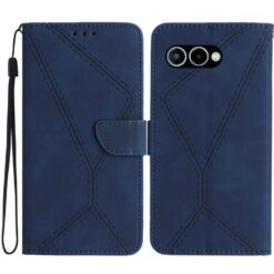 Kryty na mobil | Peňaženkové puzdro Embossing Pattern Stitchy case modré – T Phone 3 | Kryty na mobil