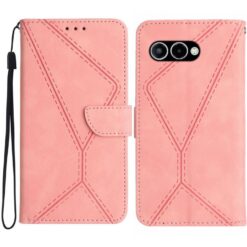 Peňaženkové puzdro Embossing Pattern Stitchy case ružové – T Phone 3