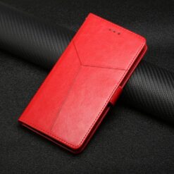 Kryty na mobil | Peňaženkové puzdro Geometric Pattern case červené – T Phone 3 | Kryty na mobil