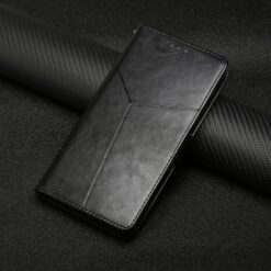 Kryty na mobil | Peňaženkové puzdro Geometric Pattern case čierne – T Phone 3 | Kryty na mobil
